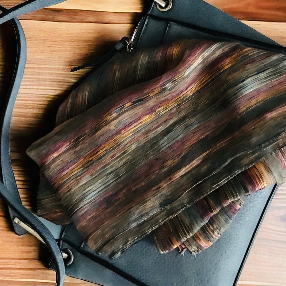 Sheer, Silk Multicolor, Multi-use 10” x 50” Scarf. $20. - Picture 8 of 9